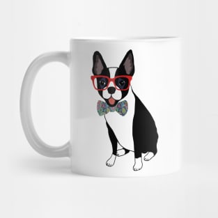 Boston Terrier Wearing Paisley Bowtie Mug